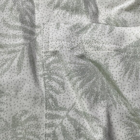 Nat Nast Silk Blend Hawaiian Shirt Mens XL Light Green Leaf Print Short Sleeve - Picture 5 of 9